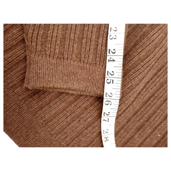 Duluth Trading Sweater Mens Pullover XL Brown Lambs Wool Cable Knit Crewneck - Picture 11 of 12